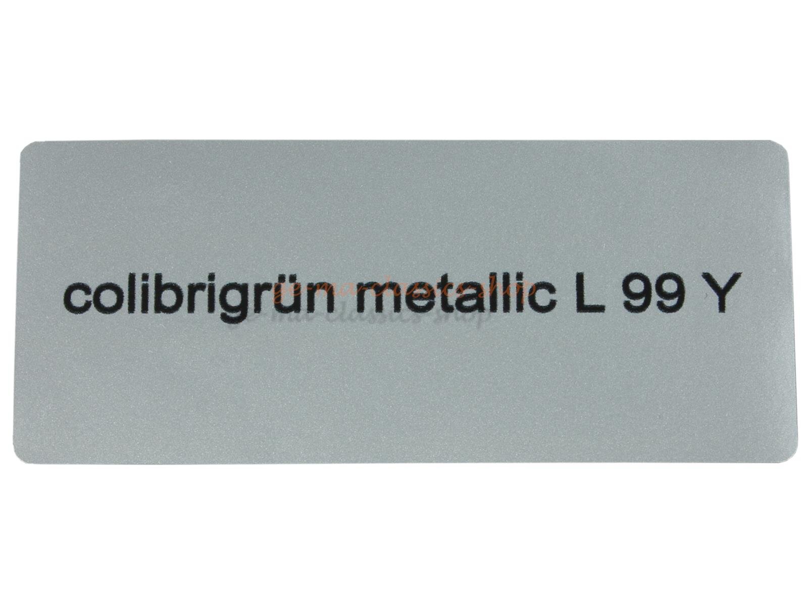 Aufkleber "colibrigrün metallic L 99 Y" Farbcode Sticker