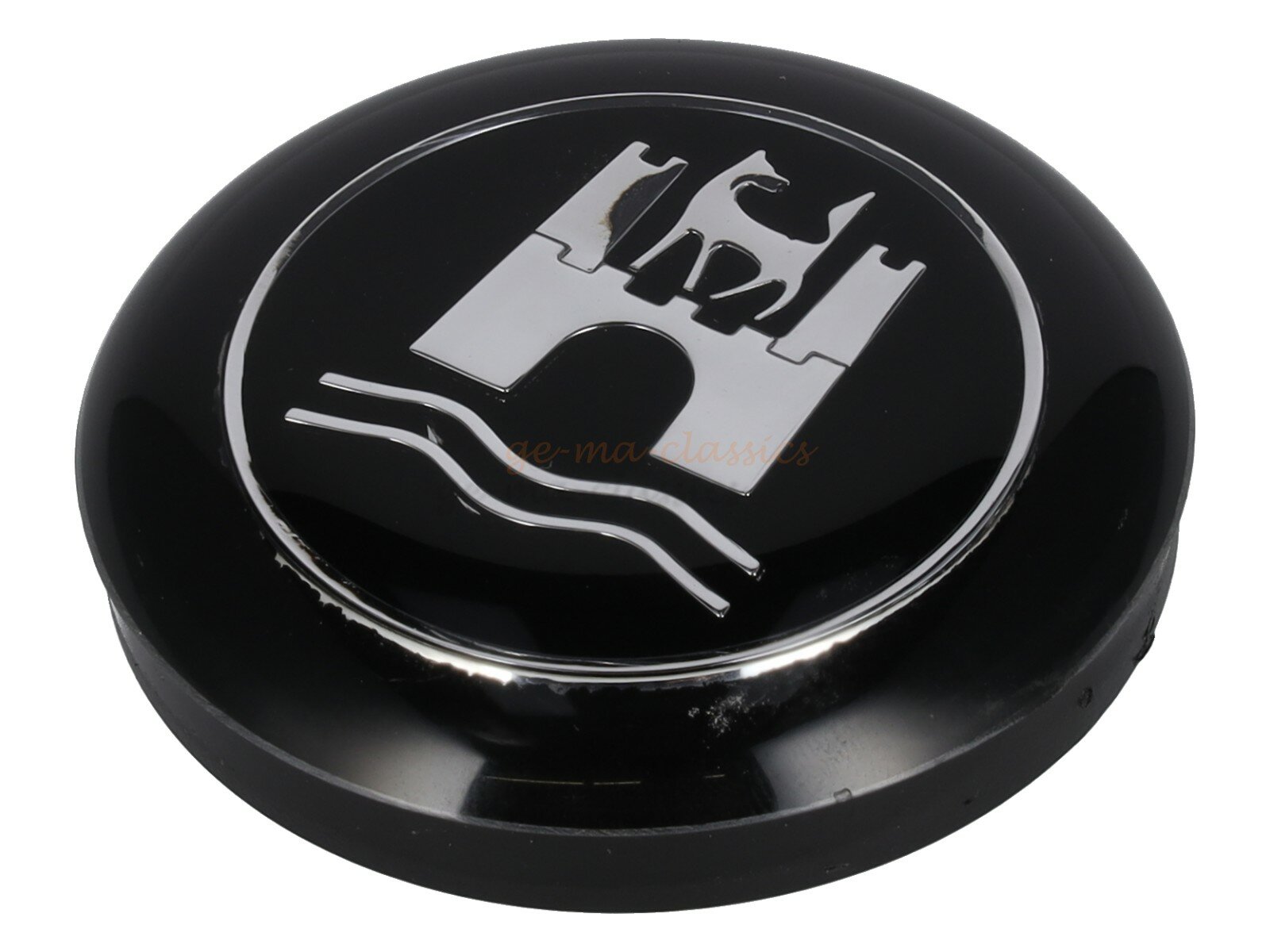 Hupenknopf für GT-Style Lenkrad mit Wolfsburg Emblem, schwarz