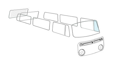 Drehfensterscheibe links klar für VW Bus T2