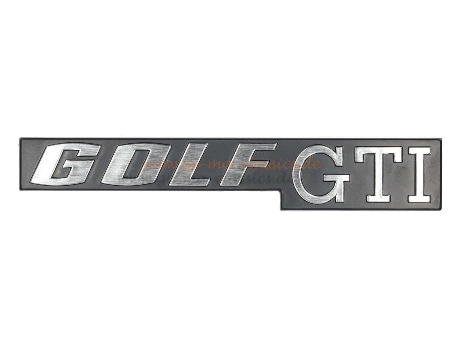 "GOLF GTI" Schriftzug hinten schwarz/chrom VW Golf 1 GTI Original NOS