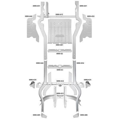 Fahrgestell Rahmen KIT f&uuml;r VW Bus T1 BJ 3/55-7/59 TOP