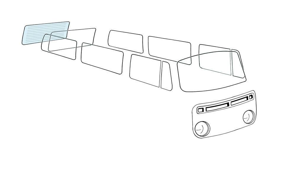 Heckscheibe klar beheizt für VW Bus T2